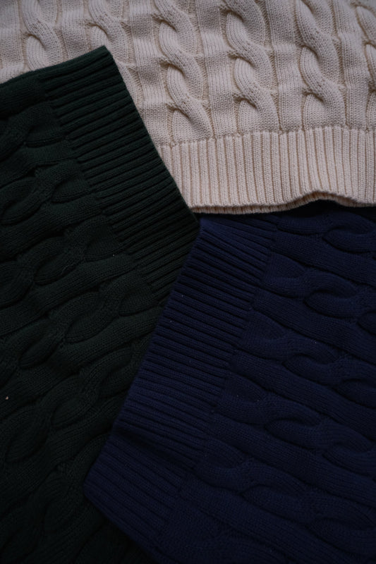 Pull Classique En Laine Bleu Marine