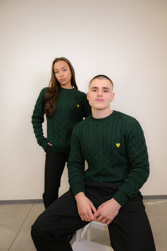 Pull Classique En Laine Vert Forêt
