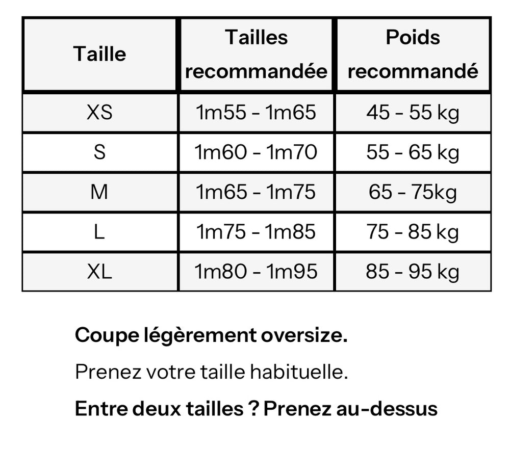 Size chart image