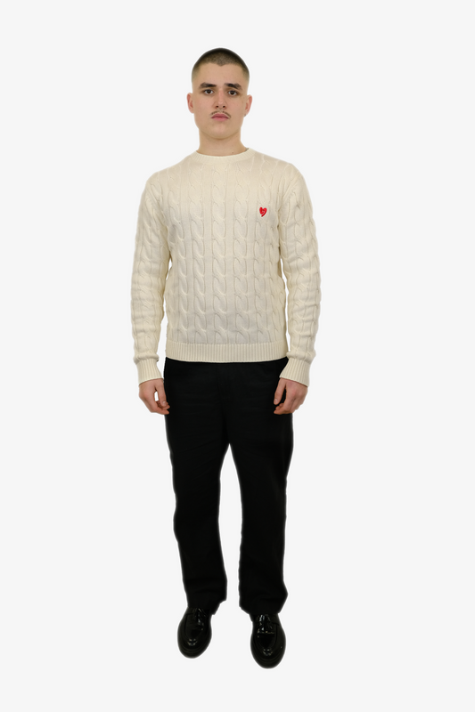 Pull Classique En Laine Crème