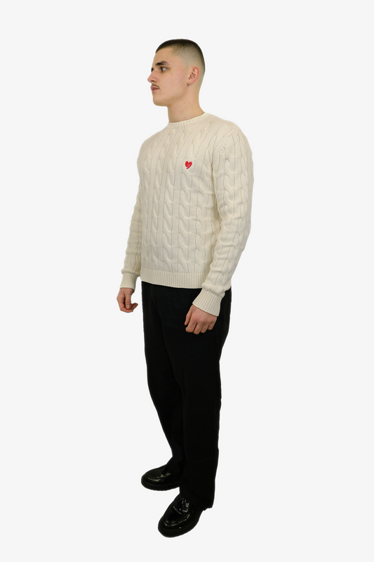 Pull Classique En Laine Crème